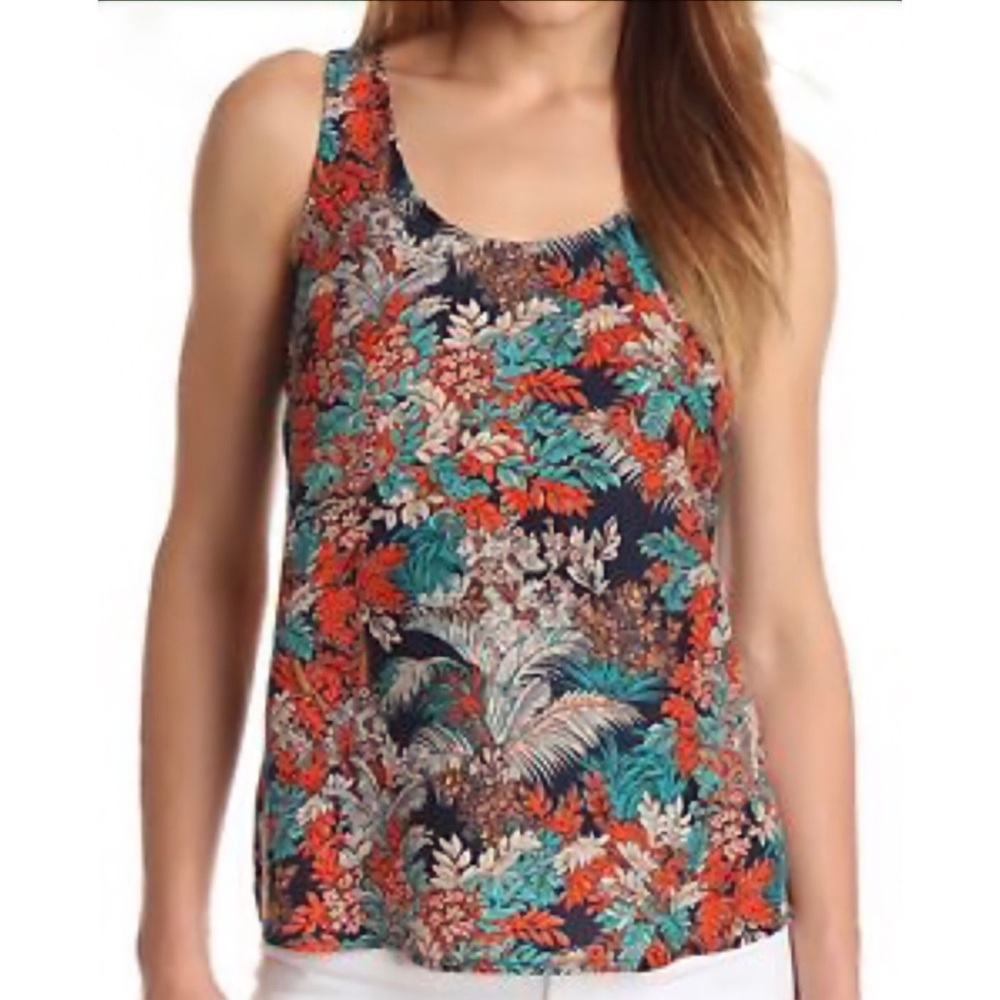 Lucky Brand Silk Floral Tank Top - XL